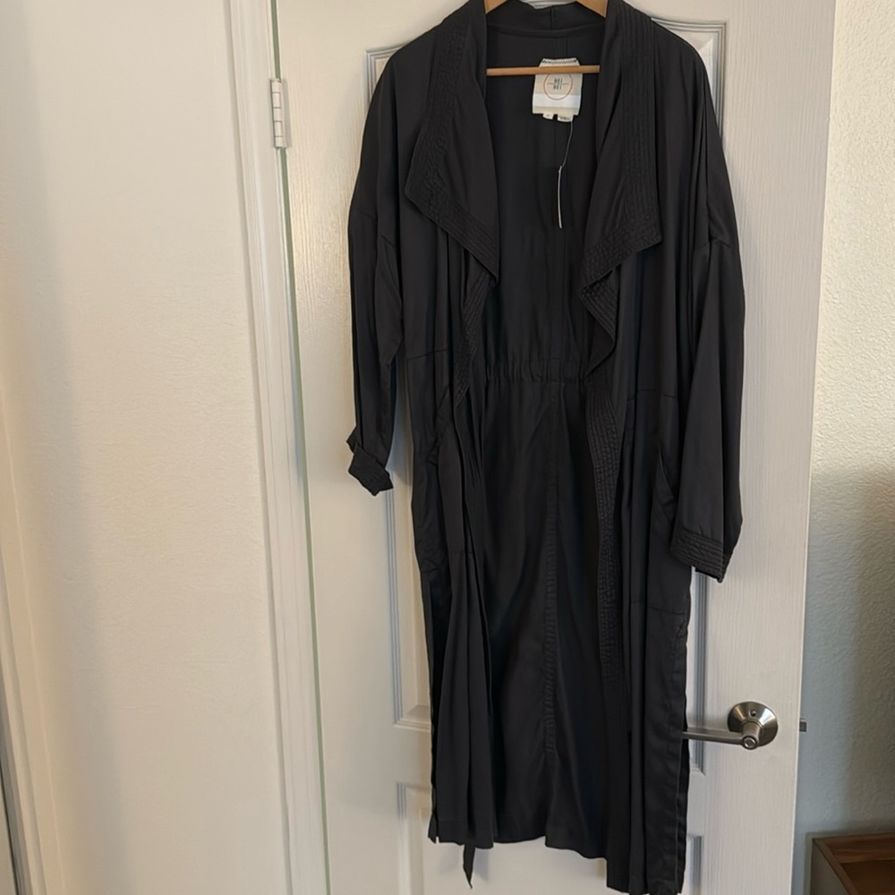 Anthropologie Hei Hei Black Trench coat (NWT) - Picture 3 of 6
